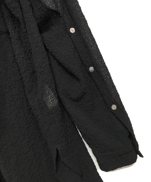 MAISON SPECIAL（メゾンスペシャル）MAISON SPECIAL (メゾンスペシャル) ケープスリーブシア－サッカーシャツ ブラック サイズ:FREEの古着・服飾アイテム