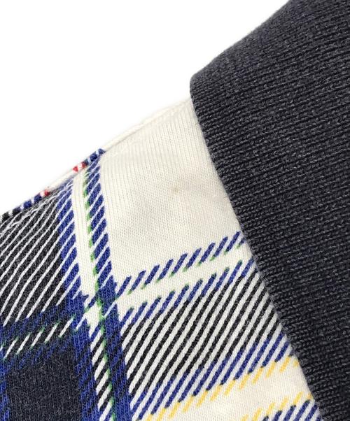 CHAPS RALPH LAUREN（チャップス ラルフローレン）CHAPS RALPH LAUREN (チャップス ラルフローレン) クロップドチェックポロシャツ ホワイト×ネイビー サイズ:Lの古着・服飾アイテム