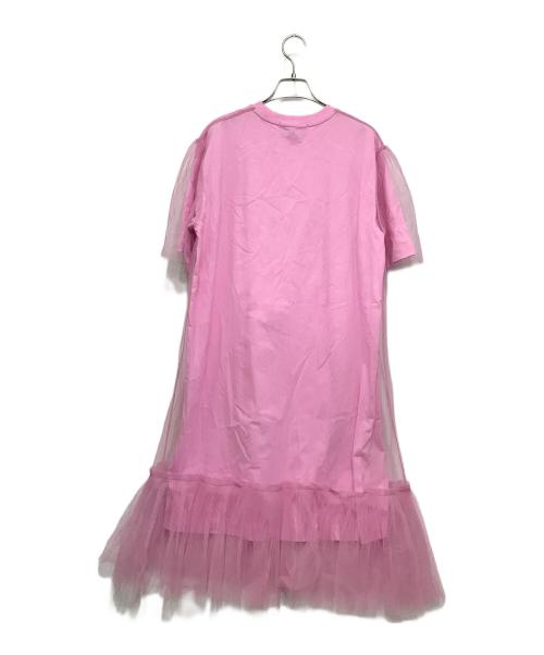 MSGM（エムエスジーエム）MSGM (エムエスジーエム) クルーネック チュールワンピース ピンク サイズ:Sの古着・服飾アイテム