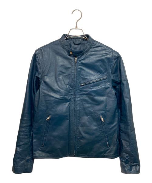 RHENIUM（レニウム）RHENIUM (レニウム) RHENIUM レザージャケット ブルー サイズ:40の古着・服飾アイテム