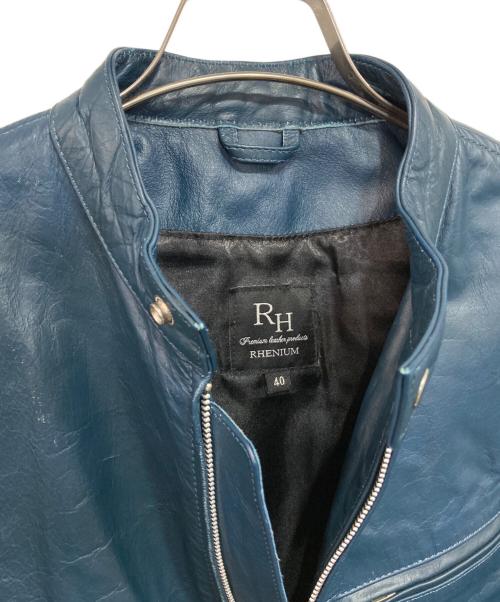RHENIUM（レニウム）RHENIUM (レニウム) RHENIUM レザージャケット ブルー サイズ:40の古着・服飾アイテム