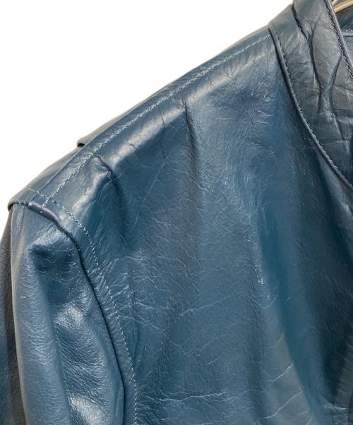 RHENIUM（レニウム）RHENIUM (レニウム) RHENIUM レザージャケット ブルー サイズ:40の古着・服飾アイテム