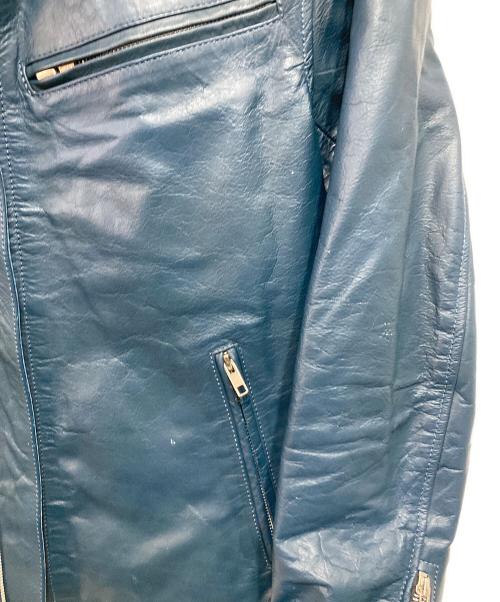 RHENIUM（レニウム）RHENIUM (レニウム) RHENIUM レザージャケット ブルー サイズ:40の古着・服飾アイテム