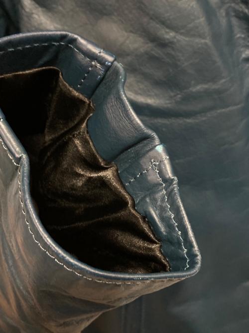 RHENIUM（レニウム）RHENIUM (レニウム) RHENIUM レザージャケット ブルー サイズ:40の古着・服飾アイテム