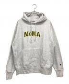 Champion REVERSE WEAVE×MoMAチャンピオン リバース ウィーブ×モマ）の古着「リバースタイプフーディ」｜グレー