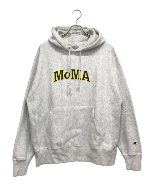 Champion REVERSE WEAVE（チャンピオン リバース ウィーブ）Champion REVERSE WEAVE (チャンピオン リバース ウィーブ) MoMA (モマ) リバースタイプフーディ グレー サイズ:Lの古着・服飾アイテム