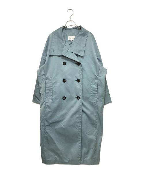 ENFOLD（エンフォルド）ENFOLD (エンフォルド) コットンブレンドダブルボタンロングコート ブルー サイズ:38の古着・服飾アイテム