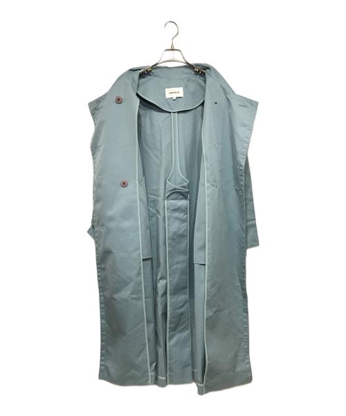 ENFOLD（エンフォルド）ENFOLD (エンフォルド) コットンブレンドダブルボタンロングコート ブルー サイズ:38の古着・服飾アイテム