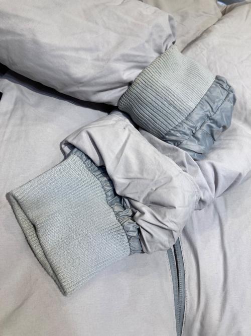 green label relaxing（グリーンレーベルリラクシング）green label relaxing (グリーンレーベルリラクシング) BIWATEX フード ダウン ブルゾン -撥水- グレー サイズ:Lの古着・服飾アイテム