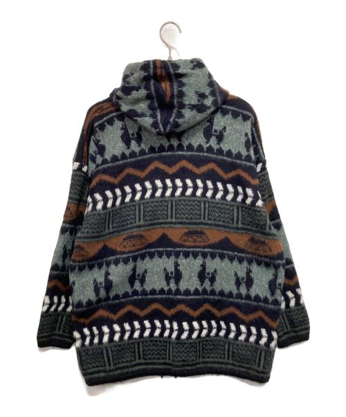 TEJIDOS ATAHUALPA（アタワルパ）TEJIDOS ATAHUALPA (アタワルパ) 総柄ニットフーデットジャケット ブラウン×グレー サイズ:-の古着・服飾アイテム