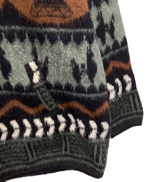TEJIDOS ATAHUALPA（アタワルパ）TEJIDOS ATAHUALPA (アタワルパ) 総柄ニットフーデットジャケット ブラウン×グレー サイズ:-の古着・服飾アイテム