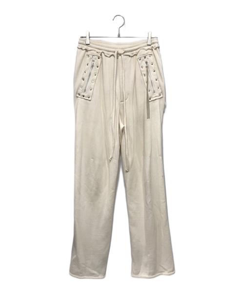 NVRFRGT（ネヴァーフォーゲット）NVRFRGT (ネヴァーフォーゲット) RECYCLED COTTON STUDDED LOUNGE PANTS ホワイト サイズ:1の古着・服飾アイテム