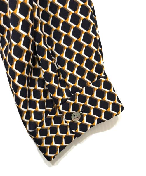 Paul Stuart（ポールスチュアート）Paul Stuart (ポールスチュアート) 幾何学柄ワンピース ネイビー サイズ:8の古着・服飾アイテム