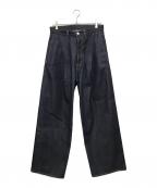 SUBLATIONSサブレーションズ）の古着「TUCK WIDE DENIM PANTS」｜インディゴ