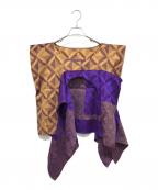 A-POC ISSEY MIYAKEエイポック イッセイミヤケ）の古着「総柄ブラウス」｜パープル×ブラウン