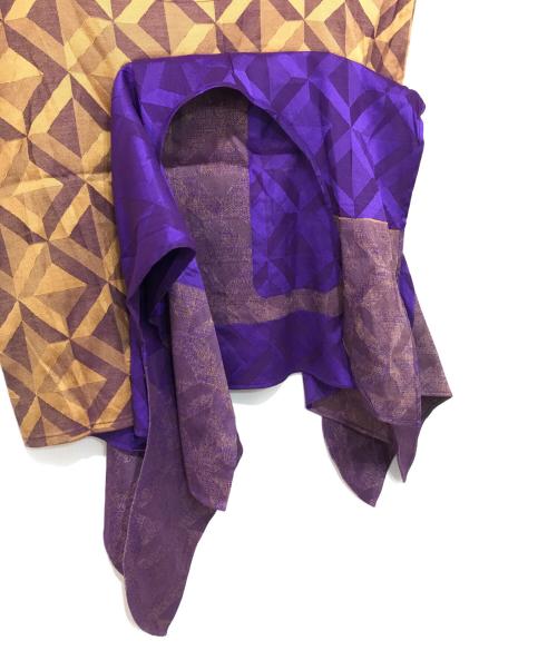 A-POC ISSEY MIYAKE（エイポック イッセイミヤケ）A-POC ISSEY MIYAKE (エイポック イッセイミヤケ) 総柄ブラウス パープル×ブラウン サイズ:2の古着・服飾アイテム