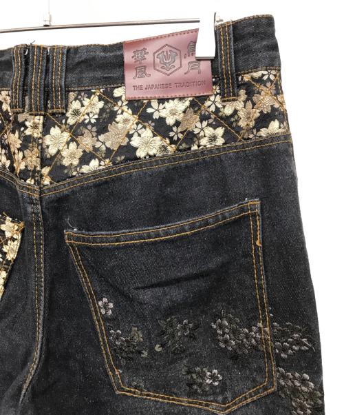 華鳥風月（カチョウフウゲツ）華鳥風月 (カチョウフウゲツ) 刺繍デニムパンツ ブラック サイズ:34の古着・服飾アイテム
