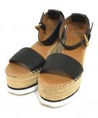 SEE BY CHLOEシーバイクロエ）の古着「ウェッジソールサンダル」｜ブラック