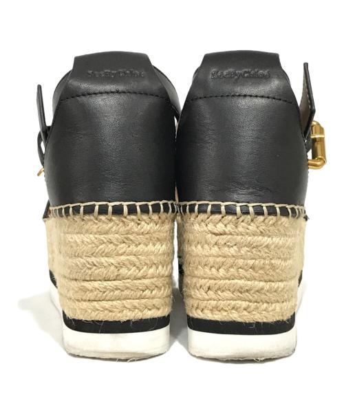 SEE BY CHLOE（シーバイクロエ）SEE BY CHLOE (シーバイクロエ) ウェッジソールサンダル ブラック サイズ:37の古着・服飾アイテム