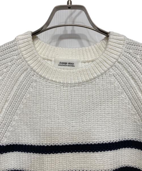 ARPEGE STORY（アルページュストーリー）ARPEGE STORY (アルページュストーリー) 裾シフォンニット ホワイト サイズ:2の古着・服飾アイテム