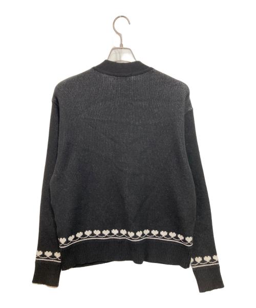 myne（マイン）MYNE (マイン) Heart Pattern Cardigan ブラック サイズ:Mの古着・服飾アイテム