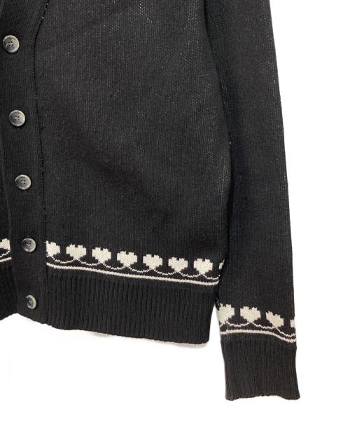 myne（マイン）MYNE (マイン) Heart Pattern Cardigan ブラック サイズ:Mの古着・服飾アイテム