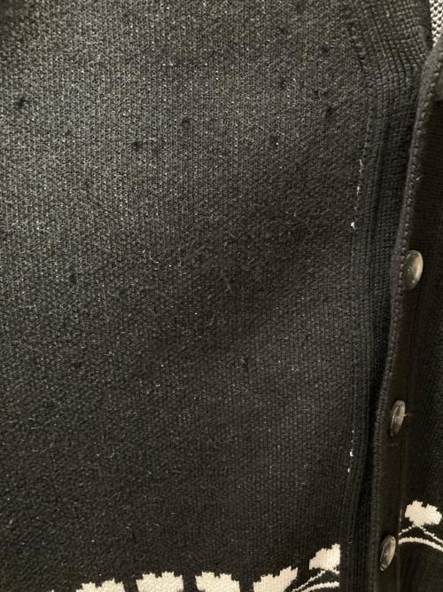 myne（マイン）MYNE (マイン) Heart Pattern Cardigan ブラック サイズ:Mの古着・服飾アイテム