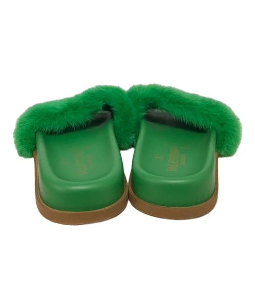 VALENTINO GARAVANI（ヴァレンティノ・ガラヴァーニ）VALENTINO GARAVANI (ヴァレンティノ・ガラヴァーニ) スタッズファーサンダル グリーン サイズ:36の古着・服飾アイテム