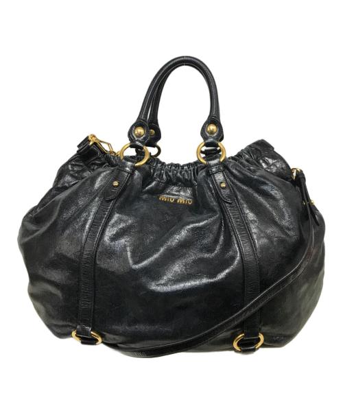 MIU MIU（ミュウミュウ）MIU MIU (ミュウミュウ) 2WAYショルダーバッグ ブラックの古着・服飾アイテム