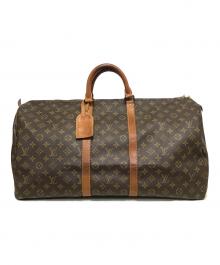 LOUIS VUITTON（ルイ ヴィトン）の古着「キーポル55 ボストンバッグ」｜ブラウン