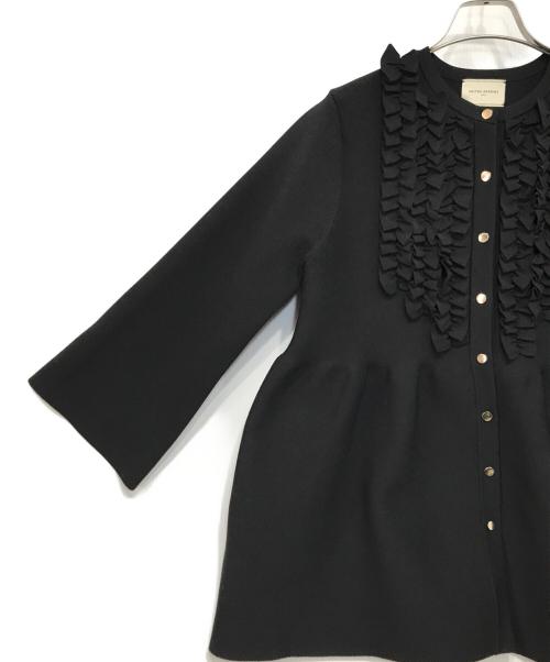 UNITED ARROWS TOKYO（ユナイテッドアローズトウキョウ）UNITED ARROWS TOKYO (ユナイテッドアローズトウキョウ) ミニフリル ニットカーディガン ブラック サイズ:記載なしの古着・服飾アイテム