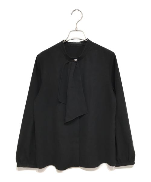 22 OCTOBRE（22オクトーブル）22 OCTOBRE (22オクトーブル) サテンボウタイブラウス ブラック サイズ:38の古着・服飾アイテム