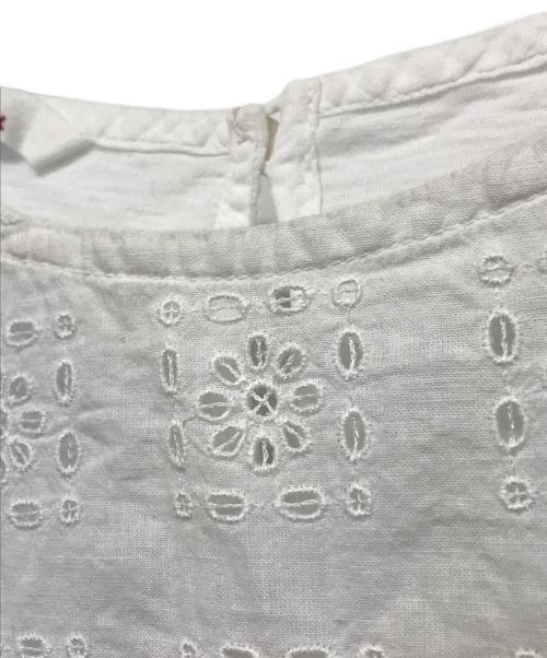 45R（フォーティファイブ・アール）45R (フォーティファイブ・アール) カットワークブラウス ホワイト サイズ:2の古着・服飾アイテム