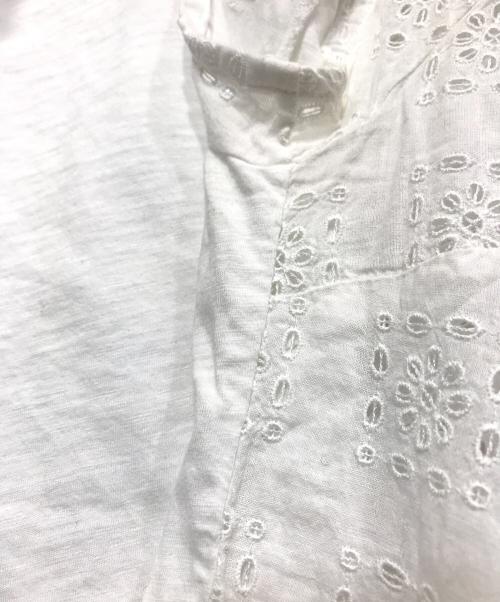 45R（フォーティファイブ・アール）45R (フォーティファイブ・アール) カットワークブラウス ホワイト サイズ:2の古着・服飾アイテム