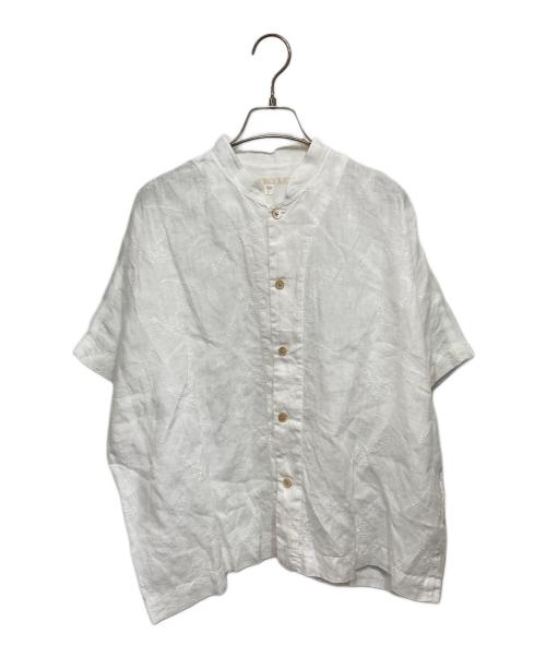 KEI HAYAMA PLUS（ケイ ハヤマ プリュス）KEI Hayama PLUS (ケイ ハヤマ プリュス) 刺繍シャツ ホワイト サイズ:Fの古着・服飾アイテム
