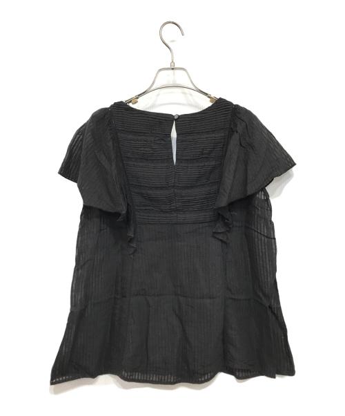 IENA（イエナ）IENA (イエナ) インドドビーラッフルスリーブブラウス ブラック サイズ:記載なしの古着・服飾アイテム