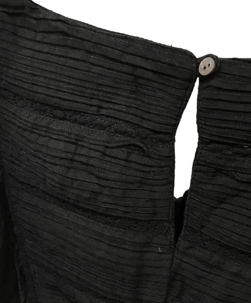 IENA（イエナ）IENA (イエナ) インドドビーラッフルスリーブブラウス ブラック サイズ:記載なしの古着・服飾アイテム