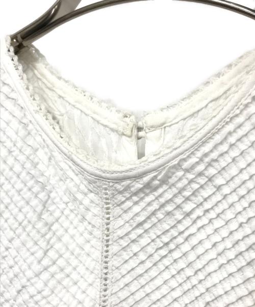 IENA LA BOUCLE（イエナ ラ ブークル）IENA LA BOUCLE (イエナ ラ ブークル) ピンタックレースブラウス ホワイト サイズ:記載なしの古着・服飾アイテム