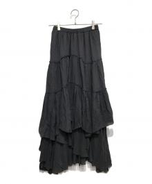 CASA FLINE（カーサフライン）の古着「コットンティアードスカート」｜グレー