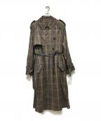 steinシュタイン）の古着「OVERSIZED TRENCH COAT - GLEN」｜ブラウン