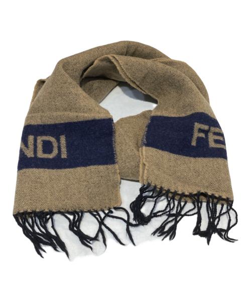 FENDI（フェンディ）FENDI (フェンディ) ロゴウールストール キャメルの古着・服飾アイテム