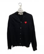 PLAY COMME des GARCONSプレイコムデギャルソン）の古着「ハートワンポイントカーディガン」｜ブラック