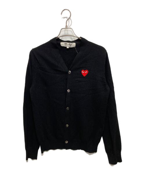 PLAY COMME des GARCONS（プレイコムデギャルソン）PLAY COMME des GARCONS (プレイコムデギャルソン) ハートワンポイントカーディガン ブラック サイズ:Lの古着・服飾アイテム