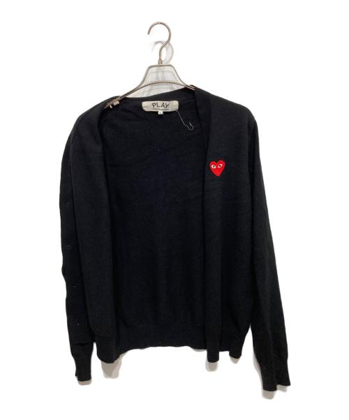 PLAY COMME des GARCONS（プレイコムデギャルソン）PLAY COMME des GARCONS (プレイコムデギャルソン) ハートワンポイントカーディガン ブラック サイズ:Lの古着・服飾アイテム