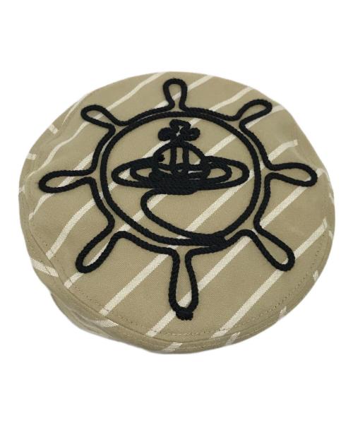 Vivienne Westwood（ヴィヴィアンウエストウッド）Vivienne Westwood (ヴィヴィアンウエストウッド) オーブロゴキャスケット ベージュの古着・服飾アイテム