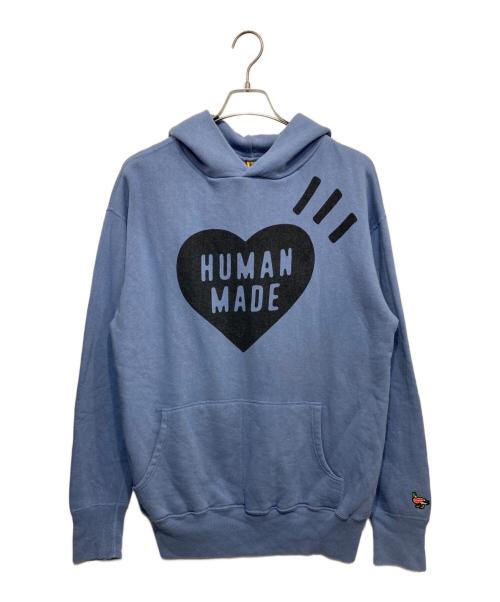 HUMAN MADE（ヒューマンメイド）HUMAN MADE (ヒューマンメイド) ロゴフーディ ブルー サイズ:Lの古着・服飾アイテム