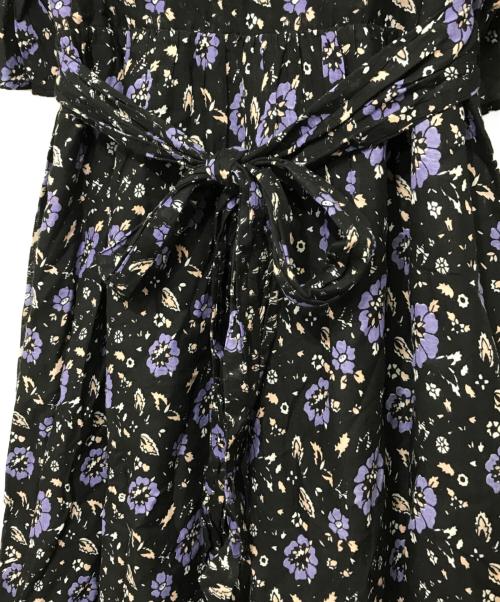 ne quittez pas（ヌキテパ）ne quittez pas (ヌキテパ) Adam et Rope (アダム エ ロペ) フラワープリントワンピース ブラック×パープル サイズ:記載なしの古着・服飾アイテム