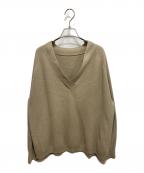 DEUXIEME CLASSEドゥーズィエム クラス）の古着「ウールカシミヤミドルゲージニット プルオーバー」｜ベージュ