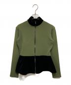 Jean Paul GAULTIERジャンポールゴルチェ）の古着「ベロア切替カットソー」｜ブラック×グリーン