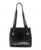 Salvatore Ferragamoサルヴァトーレ フェラガモ）の古着「ガンチーニ型押しハンドバッグ」｜ブラック